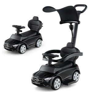3-in-1 Ride on Push Car with Adjustable Canopy and Steering Push Bar