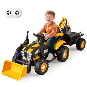 4 in 1 Ride on Tractor, Excavator & Bulldozer for Kids