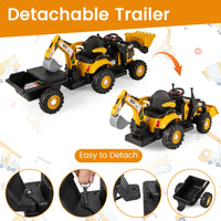 4 in 1 Ride on Tractor, Excavator & Bulldozer for Kids