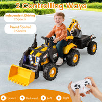 4 in 1 Ride on Tractor, Excavator & Bulldozer for Kids