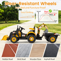 4 in 1 Ride on Tractor, Excavator & Bulldozer for Kids