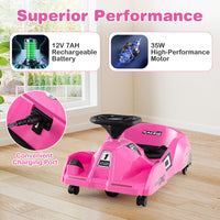 Electric Cleaning Go Kart, 12V Ride on Race Car with Detachable Mop