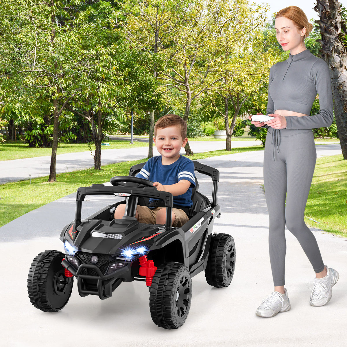 12v Inflatable Electric Ride 12V Kids Ride On Car, Electric UTV Truck with Remote Control – Giantex.au