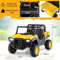Licensed Caterpillar Ride On 4WD Dump Truck, 24V 2-Seater Kids Car Electric Vehicle with Remote Control