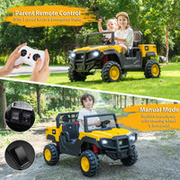Licensed Caterpillar Ride On 4WD Dump Truck, 24V 2-Seater Kids Car Electric Vehicle with Remote Control