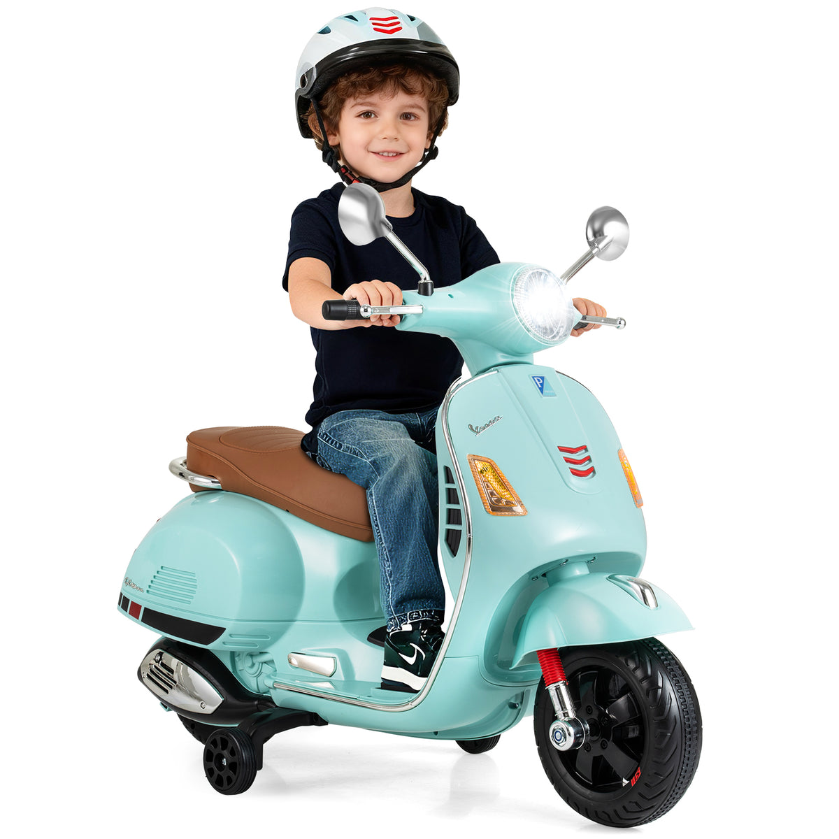 Licensed VESPA 12V Kids Electric Motorcycle with Dual Motors