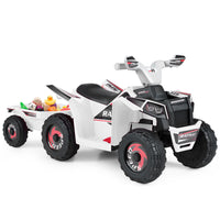 6V Kids Electric ATV Car with Removable Back Trailer