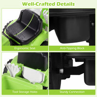 2-in-1 Ride on Tractor with Detachable Trailer, Foot-to-Floor Sliding Car with Air Horn, Dashboard, Shovel and Rake