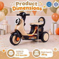 6V Kids Ride on Motorcycle with Light-Up Deck and Music for 3+ Years Old