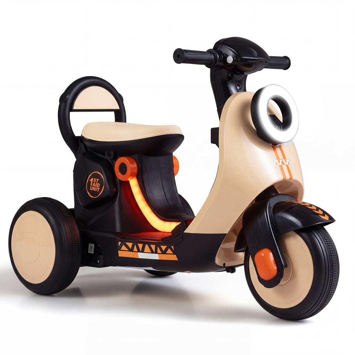 6V Kids Ride on Motorcycle with Light-Up Deck and Music for 3+ Years Old