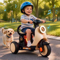 6V Kids Ride on Motorcycle with Light-Up Deck and Music for 3+ Years Old