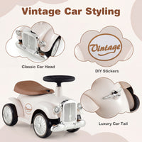 Retro Kids Ride-on Toy, Kids Vehicle Toy w/Working Steering Wheel, Under Seat Storage & Large EVA Wheels