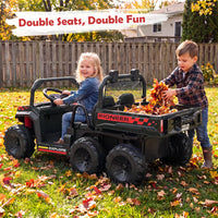24V 2-Seater Ride on Dump Truck, 4WD Kids Ride on Car