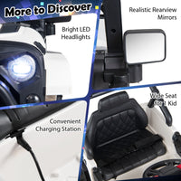 Kids Ride on Truck, 12V Electric Toy Vehicle w/ Remote Control, 3 Speeds, LED Lights, Horn, Music, Story, USB, AUX