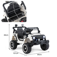 Kids Ride on Truck, 12V Electric Toy Vehicle w/ Remote Control, 3 Speeds, LED Lights, Horn, Music, Story, USB, AUX