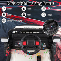 Kids Ride on Truck, 12V Electric Toy Vehicle w/ Remote Control, 3 Speeds, LED Lights, Horn, Music, Story, USB, AUX
