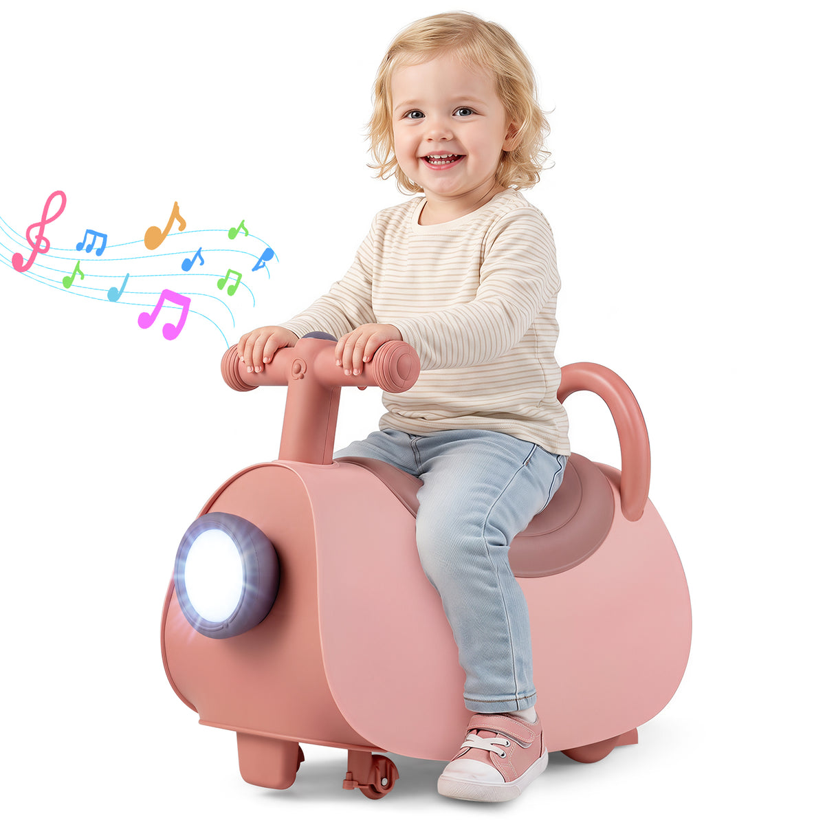 Kids Ride On Push Car with Headlight & Music