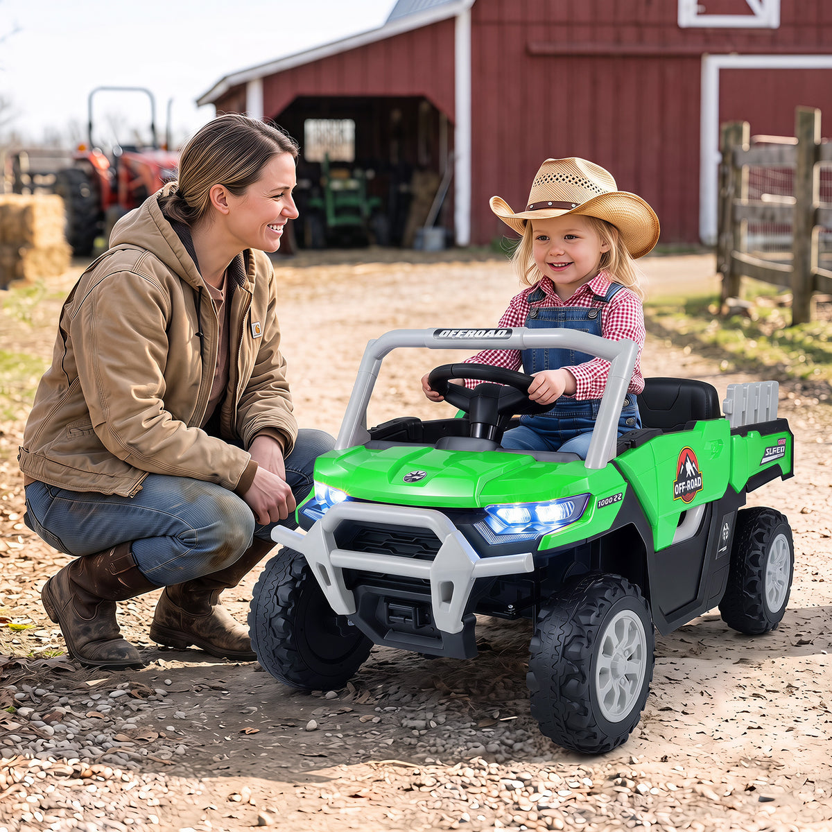 12V Kids Ride on Car with Dual 50W Motors and Remote Control