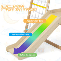 6-in-1 Indoor Jungle Gym, Kids Wooden Playground