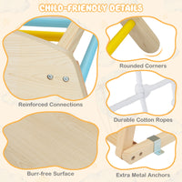 6-in-1 Indoor Jungle Gym, Kids Wooden Playground