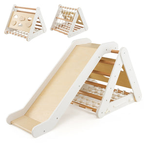 4-in-1 Toddler Climbing Toys with 3-Sided Triangle Climber for Kids