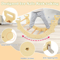 Kids Climber Arch Rocker with Cushion, 4-In-1 Convertible Wooden Arch Climbing Ladder