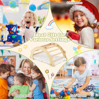 Kids Climber Arch Rocker with Cushion, 4-In-1 Convertible Wooden Arch Climbing Ladder