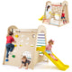 8-in-1 Indoor Jungle Gym, Wooden Playground with Climbing Wall