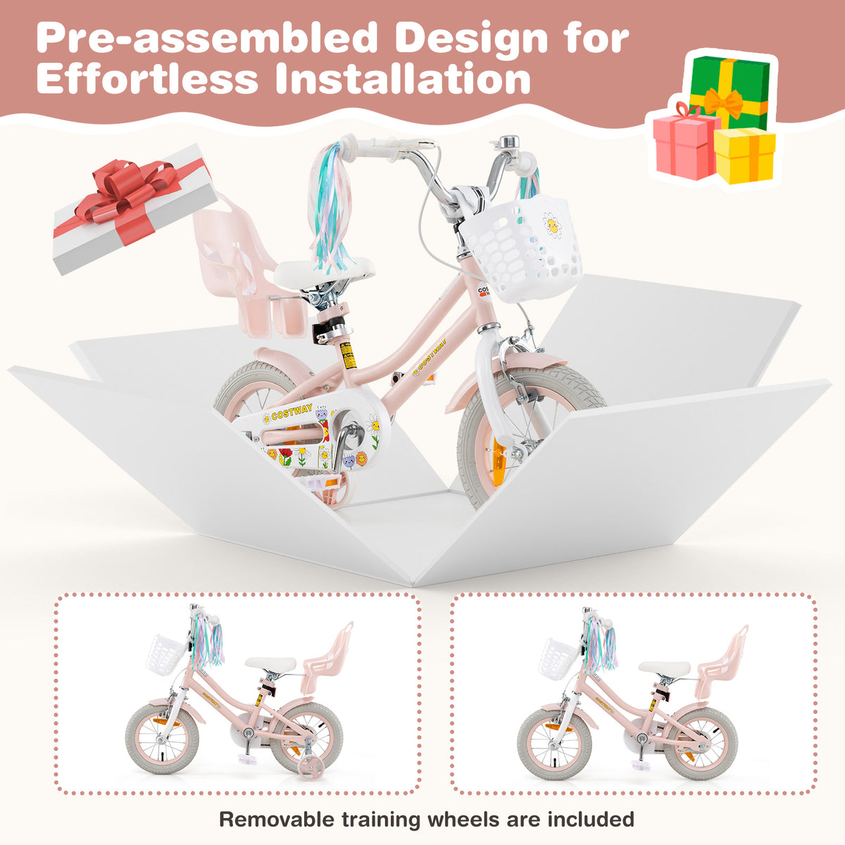 30 cm Children Training Bicycle w/ Doll Seat