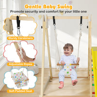 4-in-1 Indoor Jungle Gym, Indoor Playground with Baby Swing