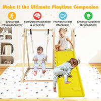 4-in-1 Indoor Jungle Gym, Indoor Playground with Baby Swing