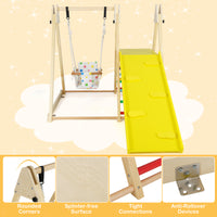4-in-1 Indoor Jungle Gym, Indoor Playground with Baby Swing