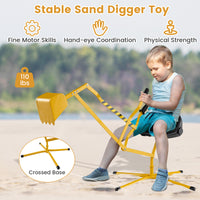 Sand Digger for Kids, Sandbox Toy Digger with 2-Handed Controls & Flexible Shovel