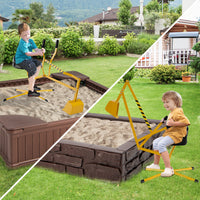 Sand Digger for Kids, Sandbox Toy Digger with 2-Handed Controls & Flexible Shovel