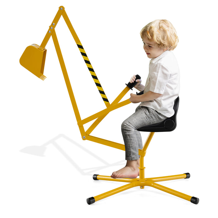 Sand Digger for Kids, Sandbox Toy Digger with 2-Handed Controls & Flexible Shovel