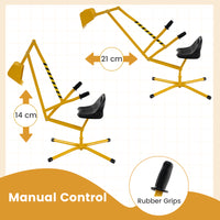 Sand Digger for Kids, Sandbox Toy Digger with 2-Handed Controls & Flexible Shovel