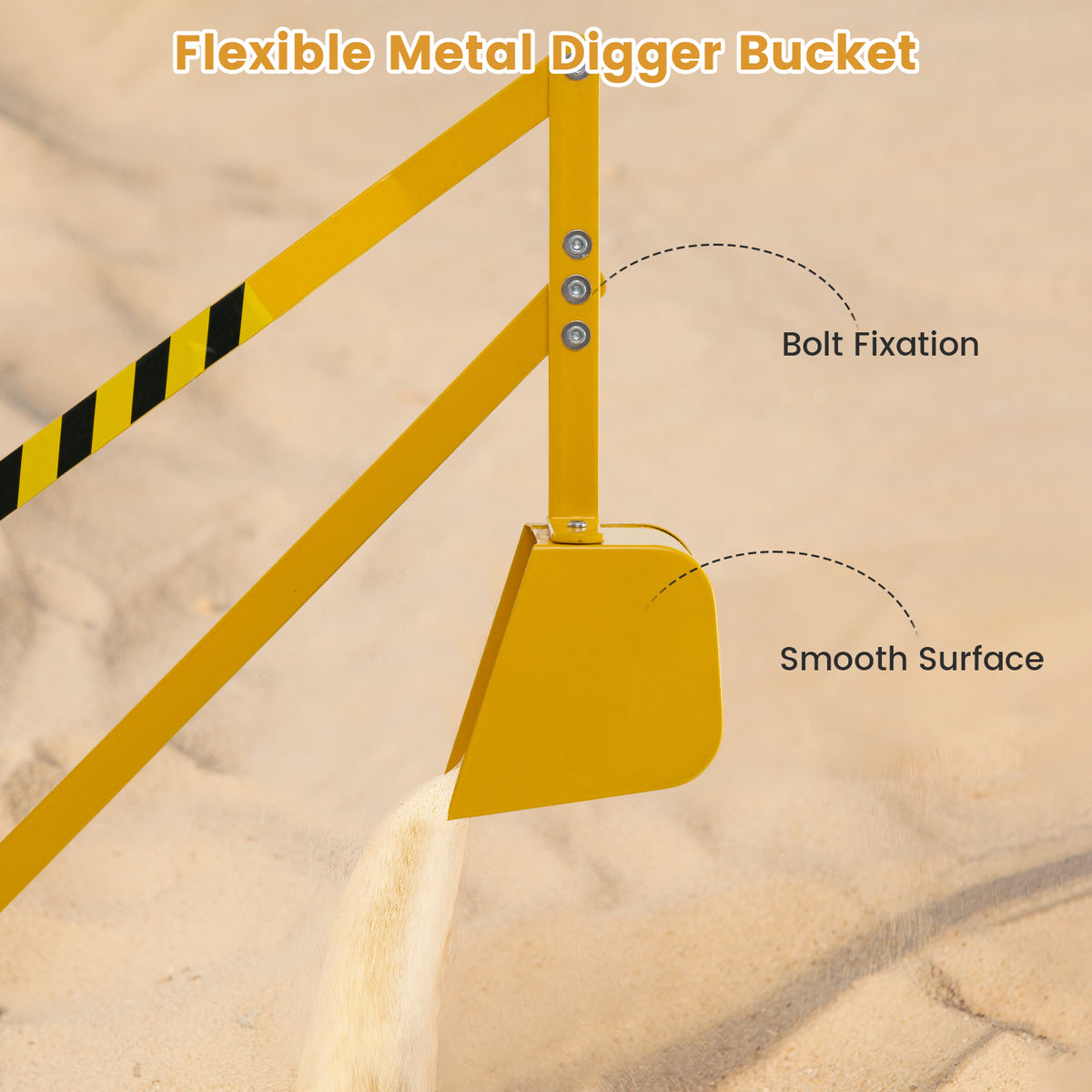 Sand Digger for Kids, Sandbox Toy Digger with 2-Handed Controls & Flexible Shovel