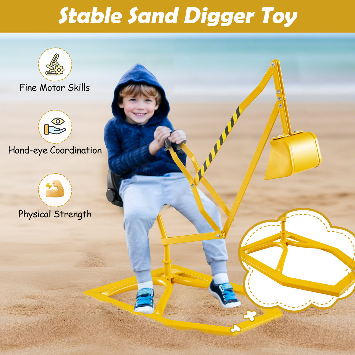 Outdoor Construction Excavator for 3+ Years Old Boys and Girls