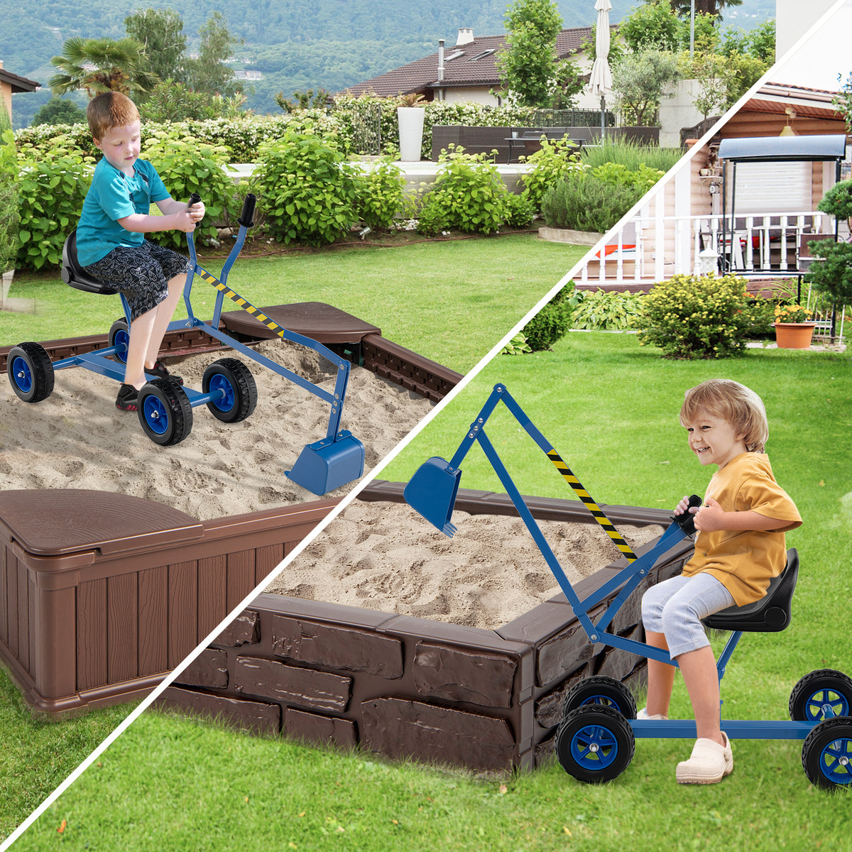 Sandbox Toy Digger w/ 360° Rotatable Function & Ergonomic Backrest