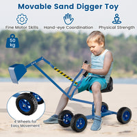 Sandbox Toy Digger w/ 360° Rotatable Function & Ergonomic Backrest