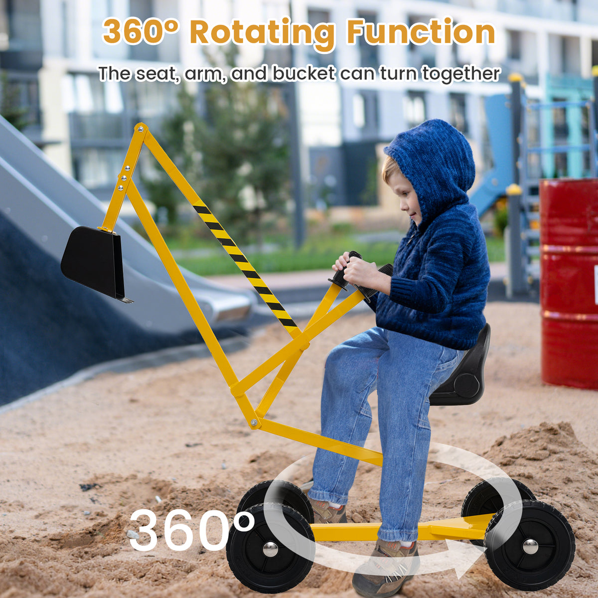 Sand Digger for Kids, Sandbox Toy Digger for 3+ Years Old Boys and Girls