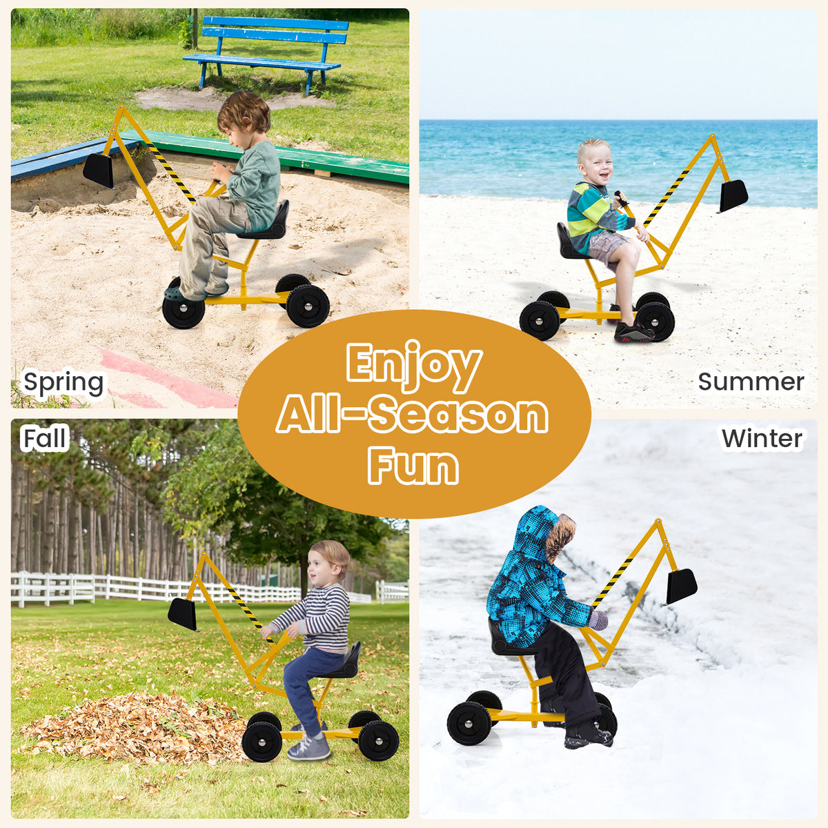 Sand Digger for Kids, Sandbox Toy Digger for 3+ Years Old Boys and Girls