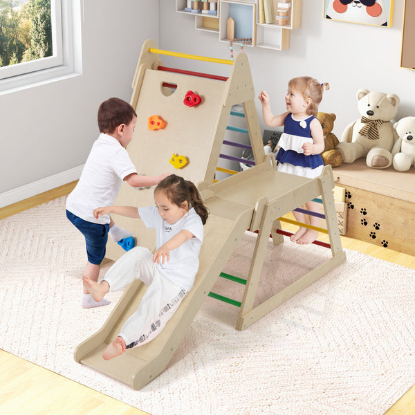 3-In 1 Jungle Gym, Indoor Playground for Toddlers with Extended Slide
