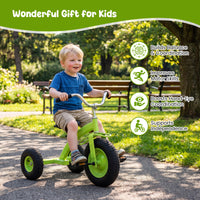 Kids Tricycle, Carbon Steel Toddler Bike Toys with 15 Inch Inflatable Rubber Tires, Adjustable Handlebar & Seat, Ride on Toy for Boys Girls Aged 3+