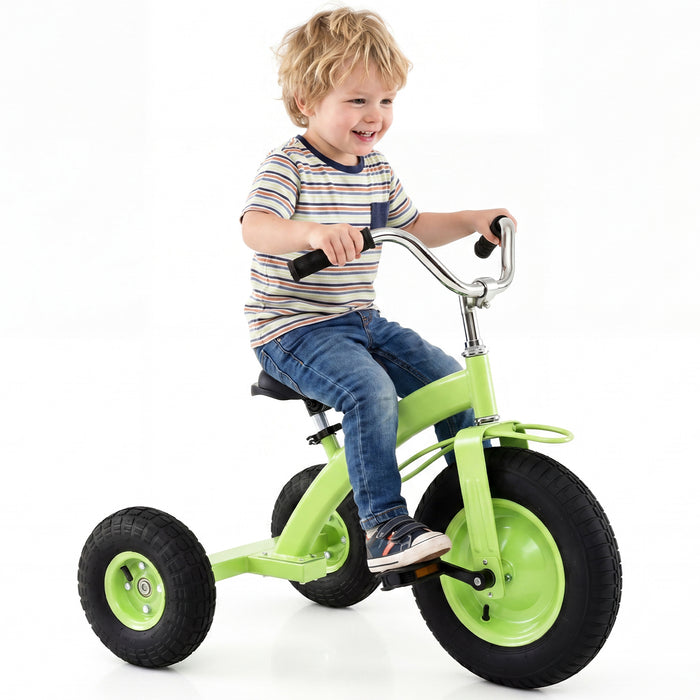 Kids Tricycle, Carbon Steel Toddler Bike Toys with 15 Inch Inflatable Rubber Tires, Adjustable Handlebar & Seat, Ride on Toy for Boys Girls Aged 3+