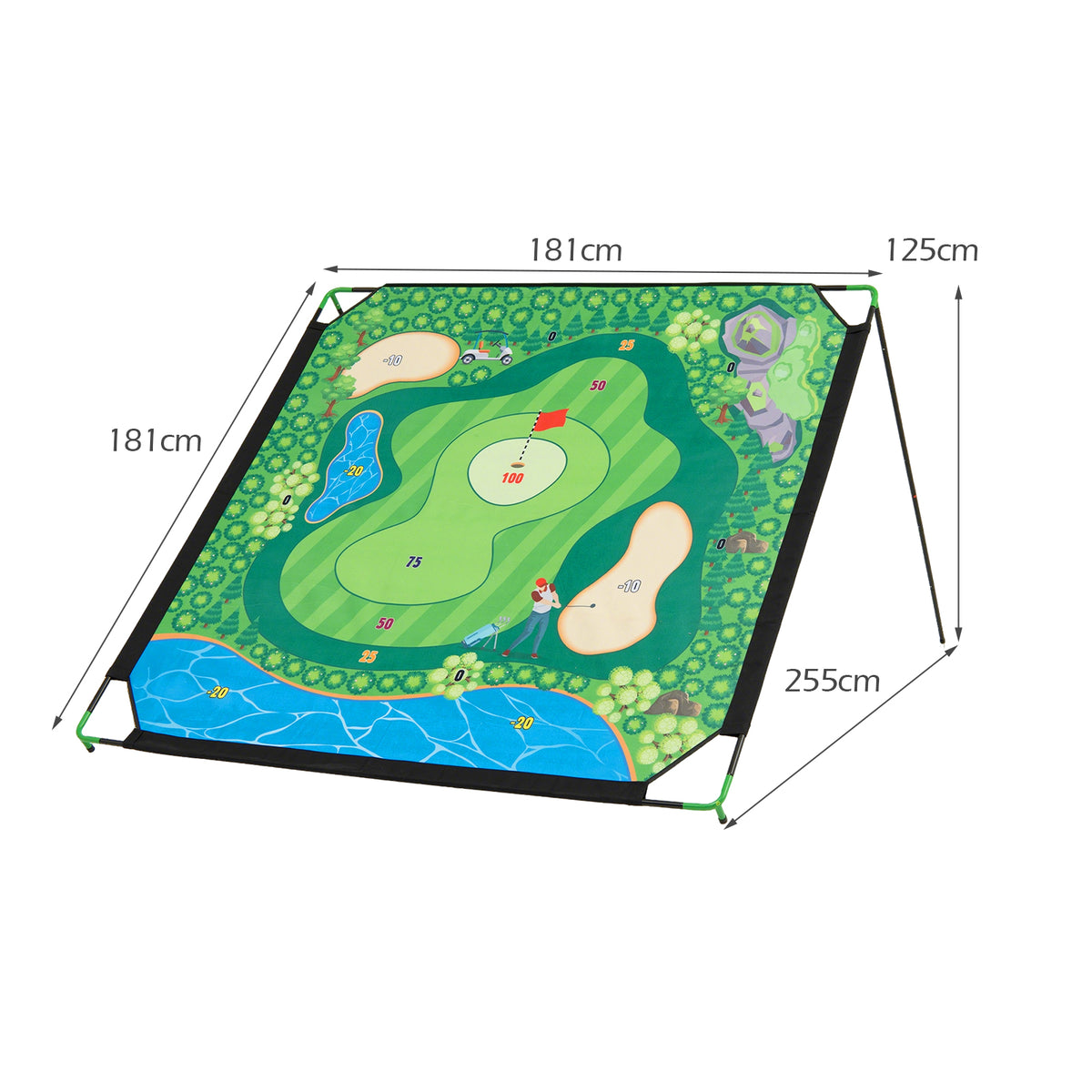 Golf Chipping Game Set with Large Mat 2 Clubs and 24 Sticky Balls