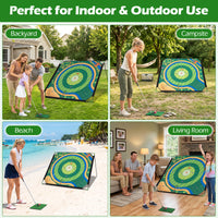 Golf Chipping Game Set 181 x 181 cm Large Chipping Mat for Indoor Outdoor Practice