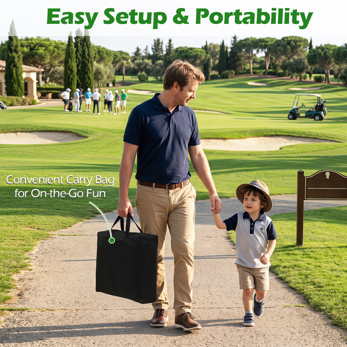 Golf Chipping Game Set 181 x 181 cm Large Chipping Mat for Indoor Outdoor Practice