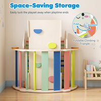 8-in-1 Climbing Toys for Toddlers, Rocket-Themed Foldable Montessori Wooden Arch Climber