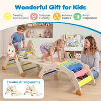 8-in-1 Climbing Toys for Toddlers, Rocket-Themed Foldable Montessori Wooden Arch Climber